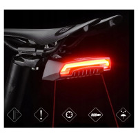 Rockbros LKWD-R1 Rear Bike Light with Laser and Remote Control + Micro USB - USB-A Cable - Black
