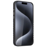Audi Genuine Leather case with MagSafe for iPhone 15 Pro Max - black and red