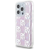 Dkny Etui DKNY Liquid Glitter Multilogo na iPhone 15 Pro - różowe