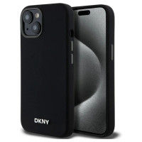 Dkny Liquid Silicone Small Metal Logo MagSafe Case for iPhone 14/15/13 - Black