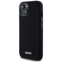 Dkny Liquid Silicone Small Metal Logo MagSafe Case for iPhone 14/15/13 - Black
