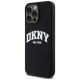 Dkny Liquid Silicone White Printed Logo MagSafe case for iPhone 15 Pro Max - black