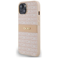 Dkny Leather Mono Stripe & Metal Logo case for iPhone 15 / 14 / 13 - pink