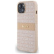 Dkny Leather Mono Stripe & Metal Logo case for iPhone 15 / 14 / 13 - pink