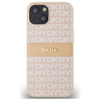 Dkny Leather Mono Stripe & Metal Logo case for iPhone 15 / 14 / 13 - pink