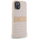 Dkny Leather Mono Stripe & Metal Logo case for iPhone 15 / 14 / 13 - pink