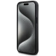 Dkny Leather Mono Stripe & Metal Logo Case for iPhone 15/14/13 - Black
