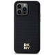 Dkny Leather Monogram Pattern Metal Logo MagSafe Case for iPhone 14 Pro Max - Black
