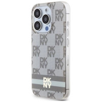 Dkny IML Checkered Mono Pattern & Printed Stripes MagSafe case for iPhone 15 Pro - beige