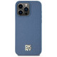 Dkny Leather Monogram Pattern Metal Logo MagSafe Case for iPhone 15 Pro Max - Blue