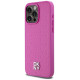 Dkny Leather Monogram Pattern Metal Logo MagSafe Case for iPhone 15 Pro Max - Pink