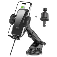Tech-Protect CM15W-V1 Car Phone Holder with 15W Inductive Charger for Cockpit/Air Vent - Black