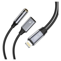 Tech-Protect UltraBoost Lightning (male) / mini jack 3.5mm (female) - Lightning (female) - black