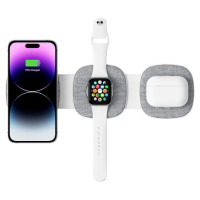 Tech-Protect QI15W-A32 3-in-1 Inductive Charger with MagSafe for Smartphone / Apple Watch / AirPods - Gray