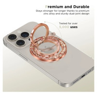 Tech-Protect MMR200 magnetic holder / ring with MagSafe - pink with crystals