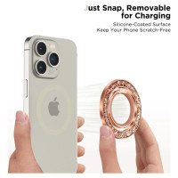 Tech-Protect MMR200 magnetic holder / ring with MagSafe - pink with crystals