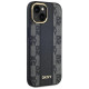 Dkny Leather Checkered Mono Pattern MagSafe Case for iPhone 15/14/13 - Black
