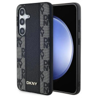 Dkny Leather Checkered Mono Pattern MagSafe case for Samsung Galaxy S24+ - black