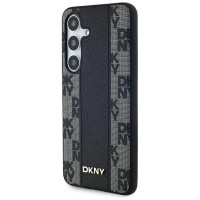 Dkny Leather Checkered Mono Pattern MagSafe case for Samsung Galaxy S24+ - black