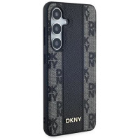 Dkny Leather Checkered Mono Pattern MagSafe case for Samsung Galaxy S24+ - black