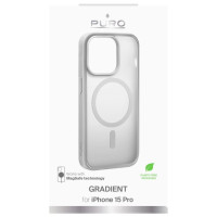 Puro Gradient MagSafe Silicone Case for iPhone 15 Pro - Silver