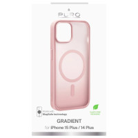 Puro Gradient MagSafe Silicone Case for iPhone 15 Plus - Pink