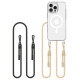 Tech-Protect FlexAir Chain MagSafe Case for iPhone 16 Pro Max - Clear + 2 Lanyards (Black and Taupe)