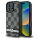 Dkny Checkered Pattern & Printed Stripes case for iPhone 16 Pro - black
