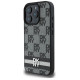 Dkny Checkered Pattern & Printed Stripes case for iPhone 16 Pro - black