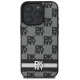 Dkny Checkered Pattern & Printed Stripes case for iPhone 16 Pro - black