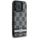 Dkny Checkered Pattern & Printed Stripes case for iPhone 16 Pro - black
