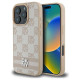 Dkny Checkered Pattern & Printed Stripes iPhone 16 Pro Case - Pink
