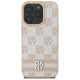 Dkny Checkered Pattern & Printed Stripes iPhone 16 Pro Case - Pink