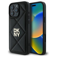 Dkny Quilted Stack Logo iPhone 16 Pro Max Case - Black