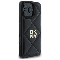 Dkny Quilted Stack Logo iPhone 16 Pro Max Case - Black