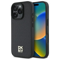 Dkny Repeat Pattern Stack Logo MagSafe iPhone 16 Pro Max Case - Black