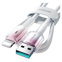 Joyroom S-A42 Crystal-Clear Series 3A USB-A - Lightning cable 1.2m - white