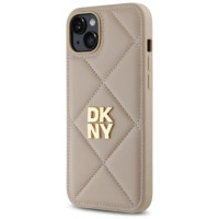 Dkny Quilted Stack Logo iPhone 15 Plus Case - Beige