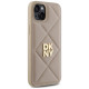 Dkny Quilted Stack Logo iPhone 15 Plus Case - Beige
