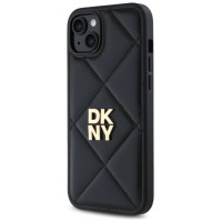 Dkny Quilted Stack Logo iPhone 15 Plus Case - Black