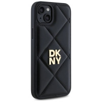 Dkny Quilted Stack Logo iPhone 15 Plus Case - Black