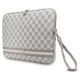 Dkny Sleeve Checkered Pattern Printed Stripes 14" Laptop Case - Beige
