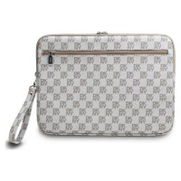 Dkny Sleeve Checkered Pattern Printed Stripes 14" Laptop Case - Beige
