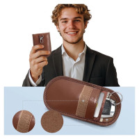 Tech-Protect KLR100 RFID Blocking Car Key Case - Brown