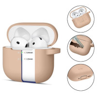 Tech-Protect Silicone Hook Case for AirPods 4 - Beige