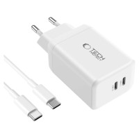 Tech-Protect NC45W-GAN 2-PORT PD45W Charger + TYPE-C CABLE - white