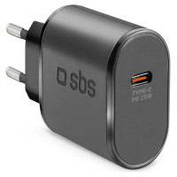 SBS TETR1CPD25 25W USB-C Wall Charger with Power Delivery - Black