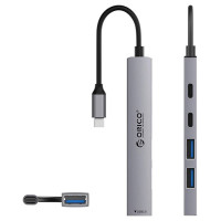 Orico YSB4-U2 USB-A/USB-C Hub Docking Station 2x USB-A 2.0 + 1x USB-A 3.0 + 1x USB-C 2.0 + 1x USB-C - Gray