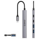 Orico YSB4-U2 USB-A/USB-C Hub Docking Station 2x USB-A 2.0 + 1x USB-A 3.0 + 1x USB-C 2.0 + 1x USB-C - Gray