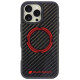 Audi Carbon Fiber Sport Red Circle MagSafe Case for iPhone 16 Pro Max 6.9" - Black